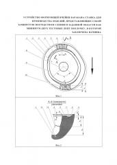 Устройство формирующей ячейки барабана станка для производства изделий, представляющих собой замкнутую посредством слепки в заданной области как минимум двух тестовых лент оболочку, в которой заключена начинка (варианты) (патент 2636756)