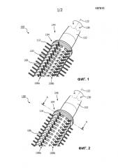 Устройство щетки для волос, имеющее изменяемую жесткость щеточных волокон (патент 2591689)