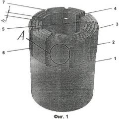 Алмазная буровая коронка (патент 2445438)