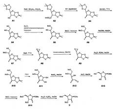 Способ получения замещенных 1-о-ацил-2-дезокси-2-фтор-4-тио-β-d-арабинофураноз (патент 2559364)