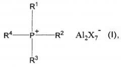 Ионные жидкости на фосфониевой основе и катализаторы алкилирования, их содержащие (патент 2620085)