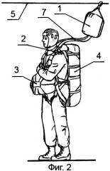 Людская парашютная система для десантирования с парашютистом тяжелых крупногабаритных грузов (патент 2501718)