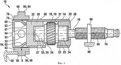 Редукторный привод с креплением приводного элемента на опорах без осевого люфта, прежде всего для перемещения подвижной детали в автомобиле (патент 2404388)