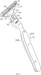 Бритвенная система, содержащая ручку и сменный картридж (патент 2271274)