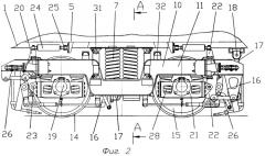 Железнодорожное тяговое транспортное средство с двухосными тележками (патент 2284931)