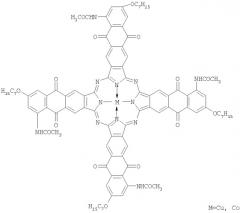 Тетра-(5-ацетиламино-7-гептилокси)антрахинонопорфиразины меди и кобальта (патент 2404986)