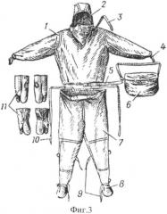 Легкий защитный костюм спасателя, действующего в условиях сильнодействующих ядовитых веществ (патент 2503916)