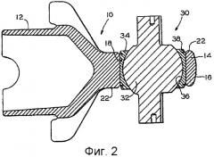 Стопорное устройство подшипникового узла охватываемой соединительной детали для устройства шарнирной сцепки (патент 2421357)