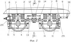 Железнодорожное транспортное средство с двухосными безрамными тележками (варианты) (патент 2287446)