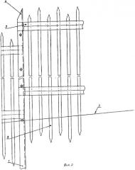 Забор для защиты от воров (патент 2296203)