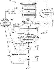 Обработка ошибок предварительного декодирования через коррекцию ветвлений (патент 2367004)