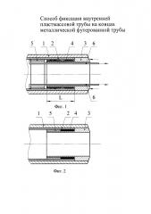 Способ фиксации внутренней пластмассовой трубы на концах металлической футерованной трубы (патент 2667307)