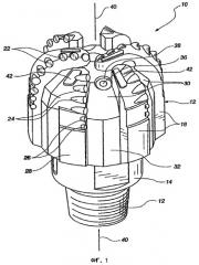Буровые долота с опорными элементами, обеспечивающими уменьшение выступания режущих элементов (патент 2421589)