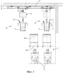 Устройство погрузки-разгрузки барабанов, оборудование для транспортировки порошкового материала и способ транспортировки (патент 2573494)