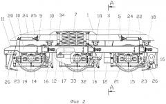 Железнодорожное тяговое транспортное средство с трехосными тележками (варианты) (патент 2307751)