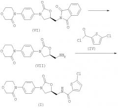 Способ получения 5-хлор-n-({(5s)-2-оксо-3-[4-(3-оксо-4-морфолинил)-фенил]-1, 3-оксазолидин-5-ил}-метил)-2-тиофенкарбоксамида (патент 2383540)