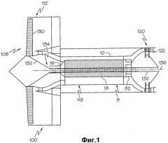 Осевая объемная машина, газотурбинный двигатель, а также авиационный газотурбинный двигатель (варианты) (патент 2418955)