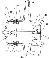 Комплексная система для запуска тяжелых воздушно-космических самолетов многоразового использования на околоземную орбиту, супертяжелый реактивный самолет-амфибия для нее (варианты) и способ осуществления запуска (патент 2397922)