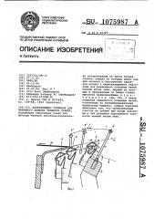 Направляющая гребенка для зажимного челнока ткацкого станка (патент 1075987)