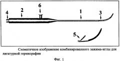 Комбинированный зажим-игла для лигатурной герниорафии (патент 2529396)