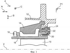 Средство стопорения секторов кольца на корпусе газотурбинного двигателя, содержащее осевые каналы для его захвата (патент 2493375)