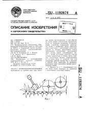 Ботвоуборочная машина (патент 1192674)