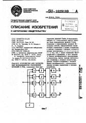 Устройство для вычисления коэффициентов разложения функций в ряд (патент 1029189)