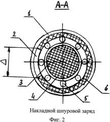 Накладной шнуровой заряд для локализации низовых лесных и степных пожаров (патент 2496539)