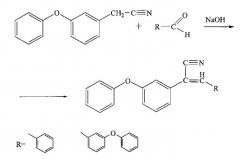 Способ получения 3-замещенных 2-(3-феноксифенил)акрилонитрилов (патент 2560178)
