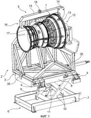Установка для погрузочно-разгрузочных операций, выполняемых с модулем двигателя летательного аппарата (патент 2544425)