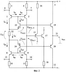 Комплементарный двухтактный каскодный дифференциальный усилитель (патент 2370879)