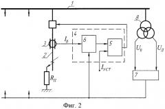 Устройство токовой защиты электрических сетей от однофазных замыканий на землю (варианты) (патент 2422964)