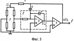 Частотный преобразователь сигнала разбаланса тензомоста с уменьшенной температурной погрешностью (патент 2395060)