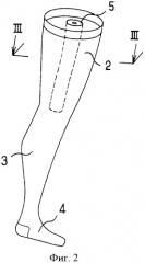 Компрессионное устройство для нижней конечности, используемое после хирургической операции на вене или после внутривенного лечения (патент 2394540)