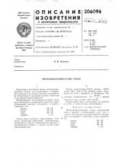 Металлокерамический сплав (патент 206096)