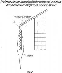 Пневматическая противообледенительная система для ликвидации сосулек на крышах зданий (патент 2518531)