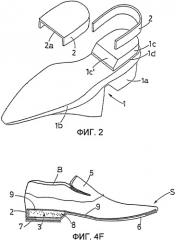 Производственная система для ботинка с амортизирующей вставкой в каблуке (варианты) (патент 2385139)