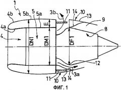 Гондола для двухконтурного турбореактивного двигателя с высокой степенью двухконтурности (патент 2435056)
