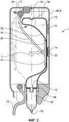 Выдачная система со средством для детектирования уровня жидкости и сжимаемый контейнер для такой системы (патент 2605175)