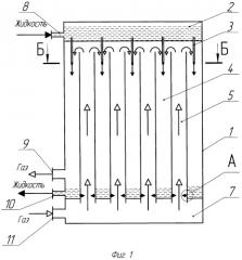 Тепломассообменный аппарат с комбинированной схемой взаимодействия потоков газа и жидкости (патент 2480699)