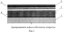 Армированное асфальтобетонное покрытие (патент 2649993)