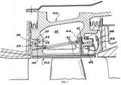 Соединение кольца, окружающего турбину, с конструкцией турбины (патент 2256082)