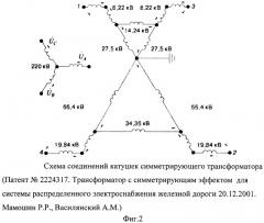 Устройство для электроснабжения железных дорог переменного тока двухпутного участка (патент 2489277)