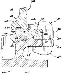 Соединение кольца, окружающего турбину, с конструкцией турбины (патент 2256082)
