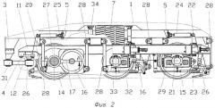Железнодорожное тяговое транспортное средство с трехосными тележками (варианты) (патент 2307753)