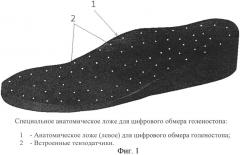 Устройство специального анатомического ложа для цифрового обмера голеностопа (патент 2596517)