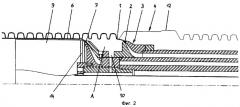 Способ и устройство для изготовления термопластичной трубы с двойными стенками и соединительной муфтой (патент 2258002)