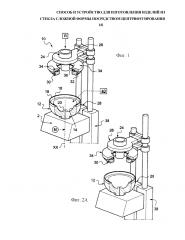 Способ и устройство для изготовления изделий из стекла сложной формы посредством центрифугирования (патент 2640517)