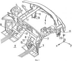 Устройство крепления опорной подушки двигателя к основанию транспортного средства, применение этого устройства крепления и транспортное средство, снабженое таким устройством (патент 2514528)