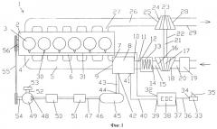 Устройство для обеспечения приточным воздухом поршневого двигателя внутреннего сгорания с турбонаддувом и способ его эксплуатации (патент 2392457)